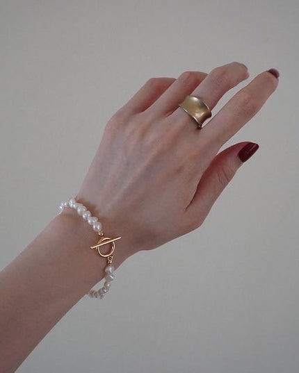 【金属アレルギー対応】淡水パールブレスレット DUA