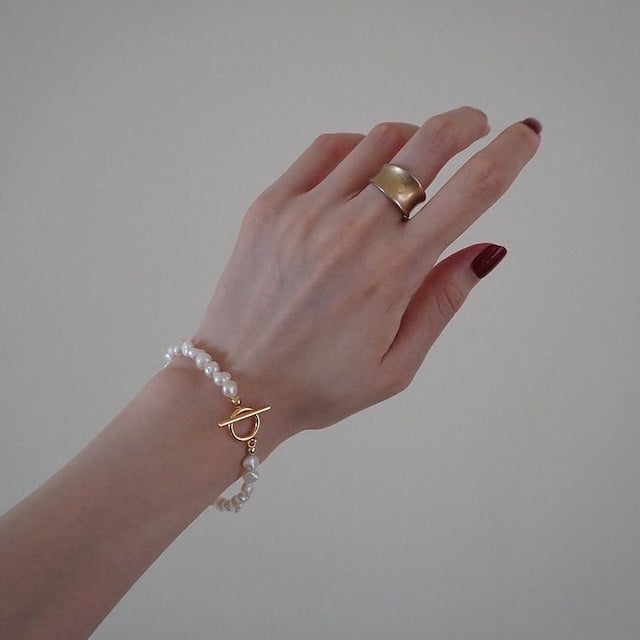 【金属アレルギー対応】淡水パールブレスレット DUA