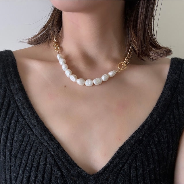 パールチェーンネックレス Frankie