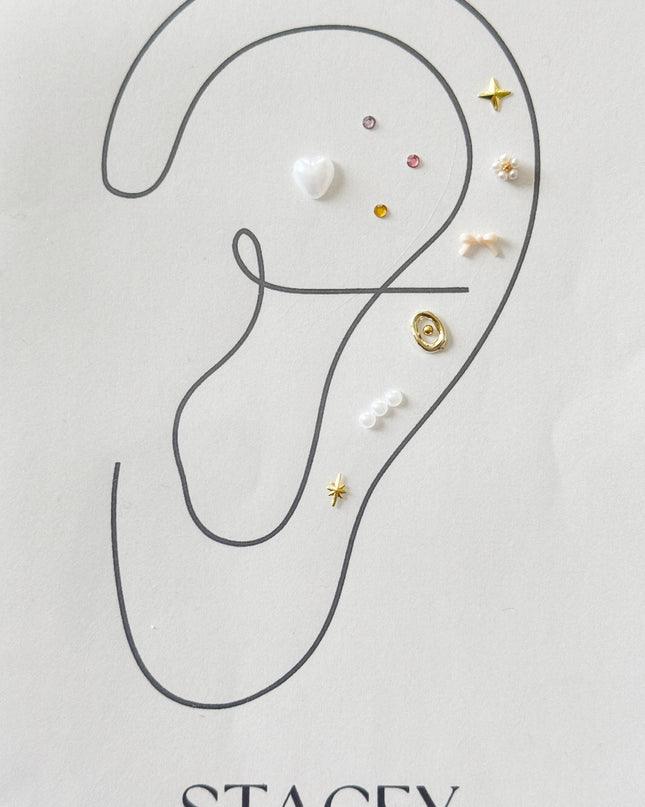 耳つぼジュエリー パーツシール 自分でできるセルフセット【S001】