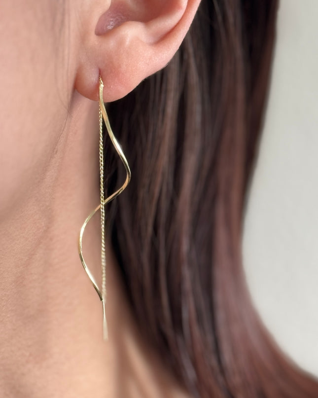 スパイラル ロングチェーンピアス MAISIE