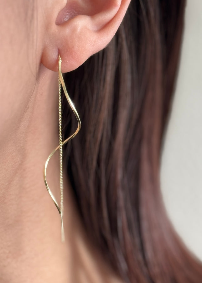 スパイラル ロングチェーンピアス MAISIE