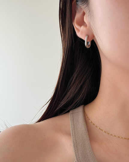 【金属アレルギー対応】スクエアフープピアス LAILA