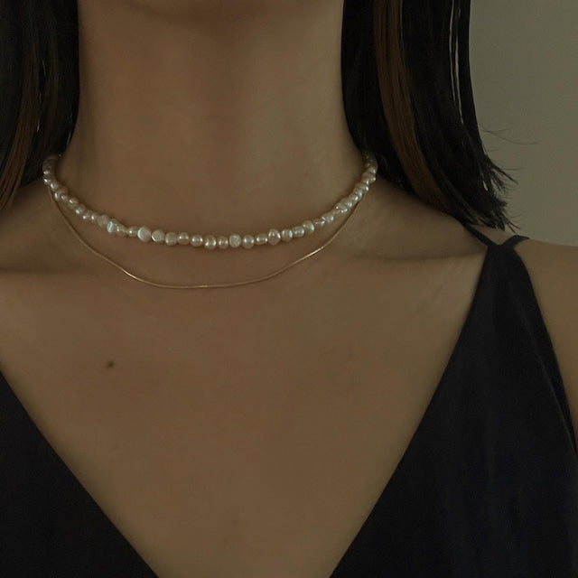 【金属アレルギー対応】淡水パール ネックレス