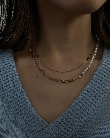 【金属アレルギー対応】スネークチェーン ネックレス ゴールド シルバー