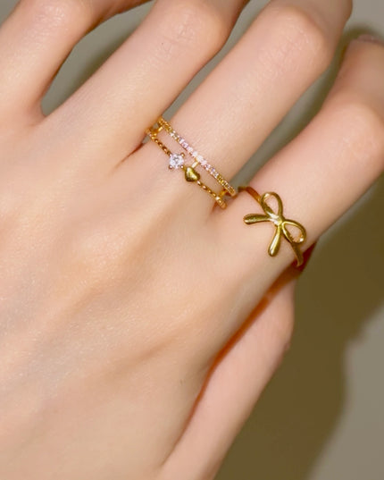 【金属アレルギー対応】ハート ジルコニア リング CHARLOTTE