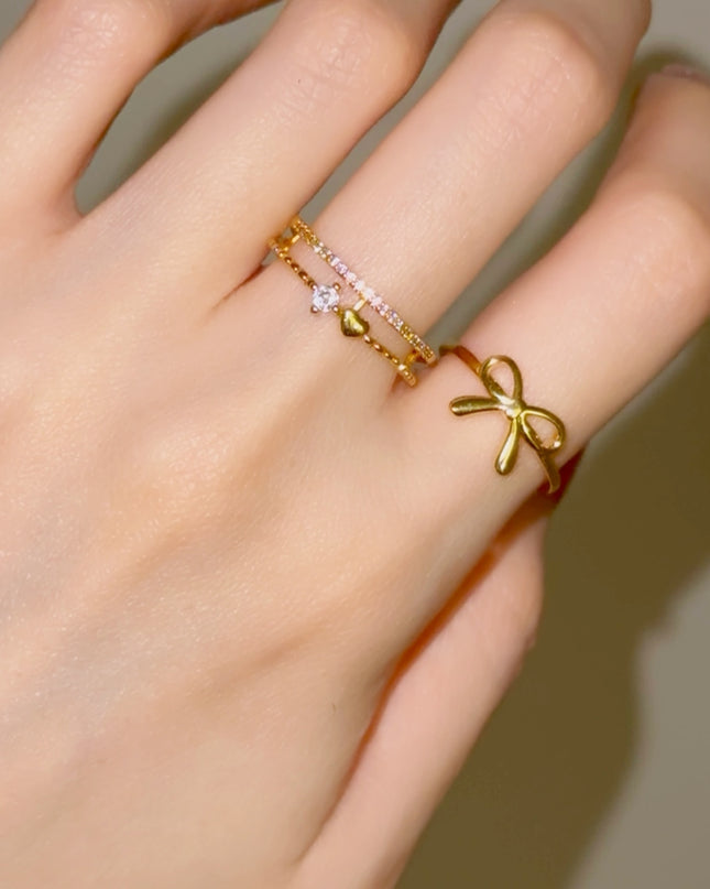 【金属アレルギー対応】ハート ジルコニア リング CHARLOTTE