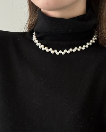 【金属アレルギー対応】 ラウンドパールネックレス EMILIA