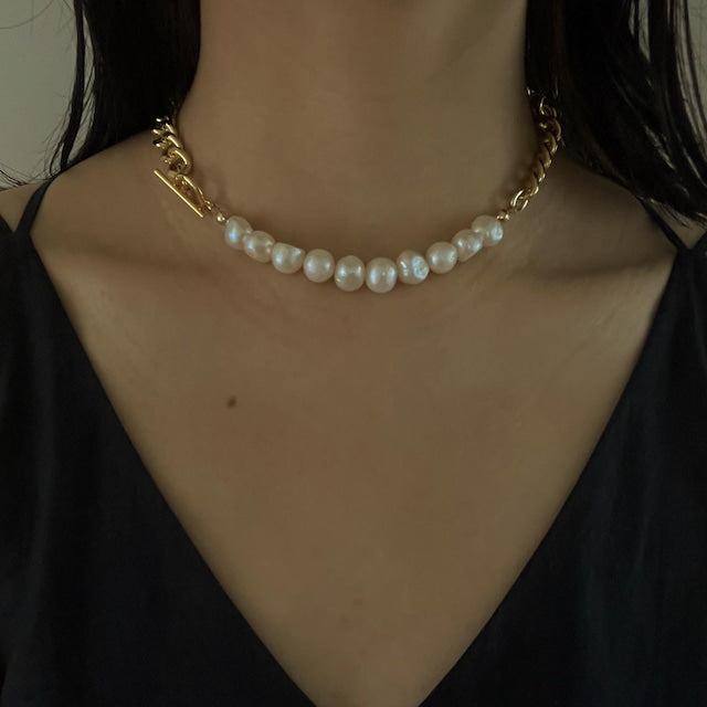 パールチェーンネックレス Frankie