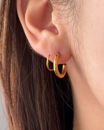 【金属アレルギー対応】ターンフープピアス EMI