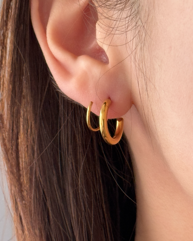 【金属アレルギー対応】ターンフープピアス EMI