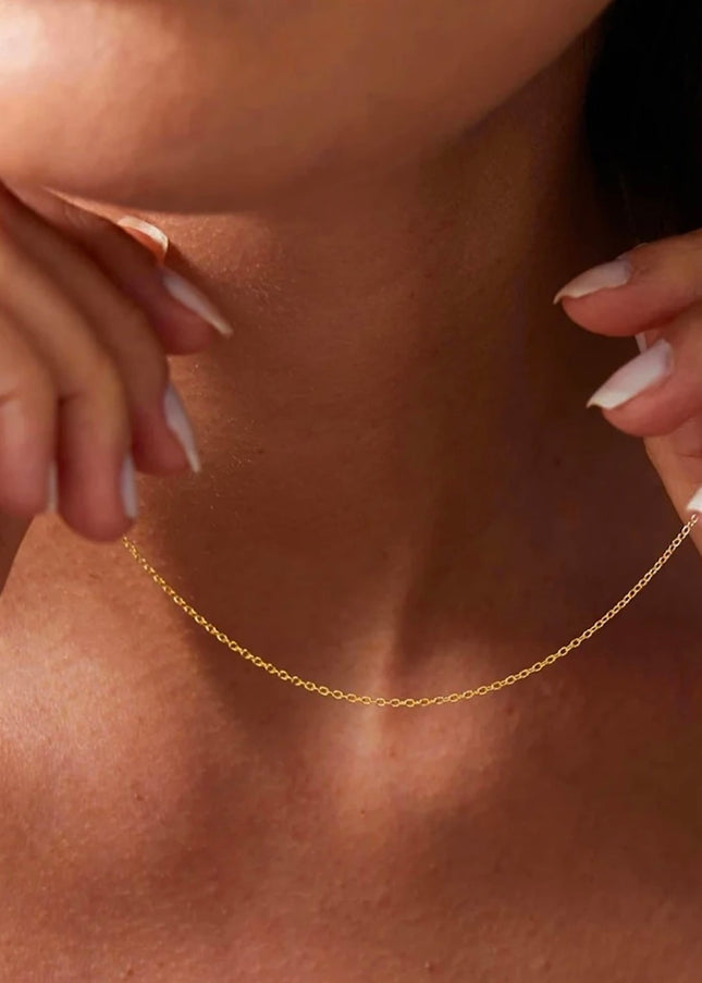 金属アレルギー対応 極細チェーンネックレス ゴールド シルバー サージカルステンレス316L