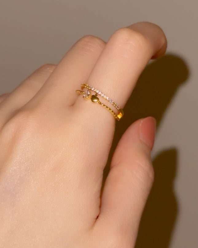 【金属アレルギー対応】ハート ジルコニア リング CHARLOTTE