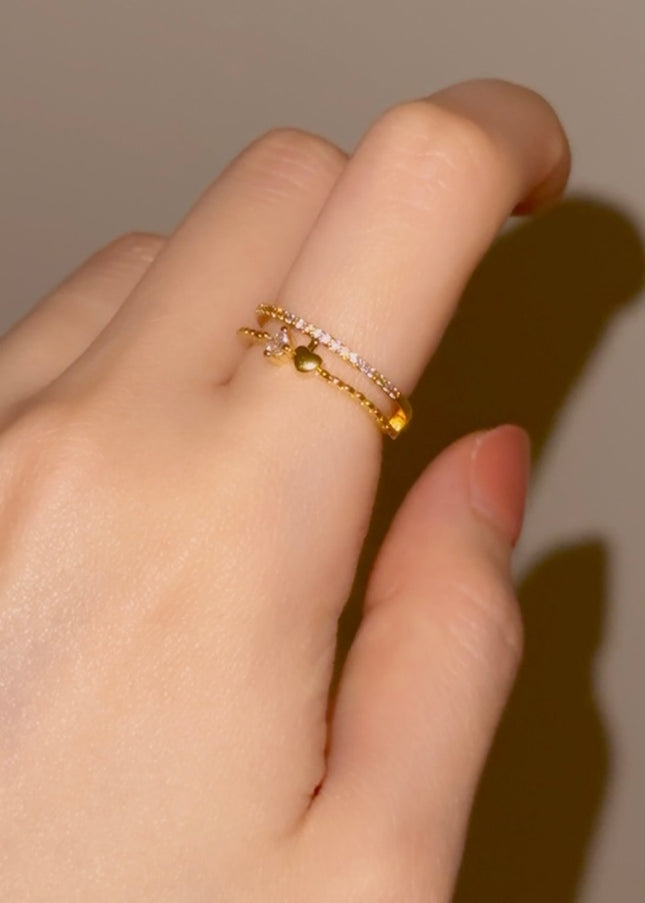 【金属アレルギー対応】ハート ジルコニア リング CHARLOTTE