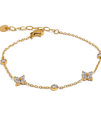 【金属アレルギー対応】ジルコニアフラワー ブレスレット OLIVER