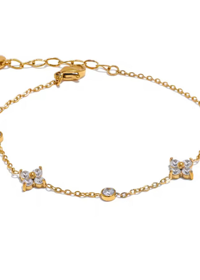 【金属アレルギー対応】ジルコニアフラワー ブレスレット OLIVER
