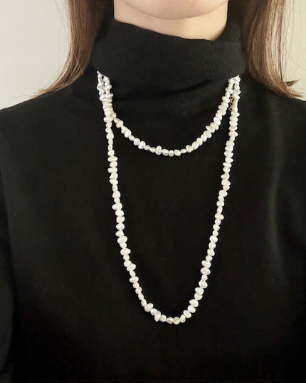 淡水パールロングネックレス マンテル