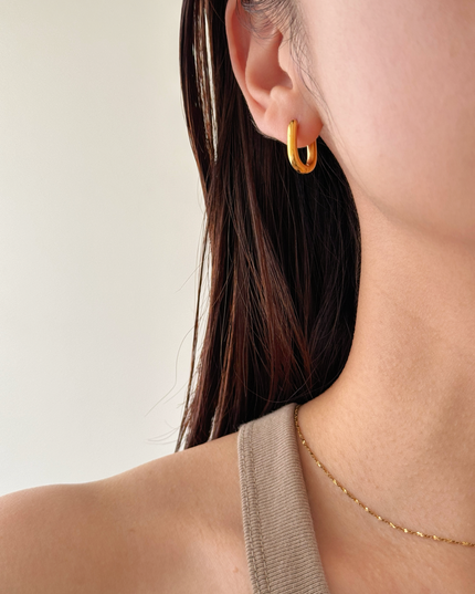 【金属アレルギー対応】スクエアフープピアス LAILA