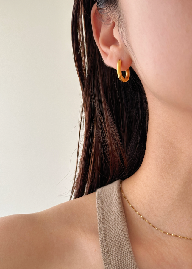 【金属アレルギー対応】スクエアフープピアス LAILA