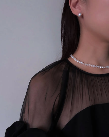 【金属アレルギー対応】淡水パール 一粒ピアス IRIS