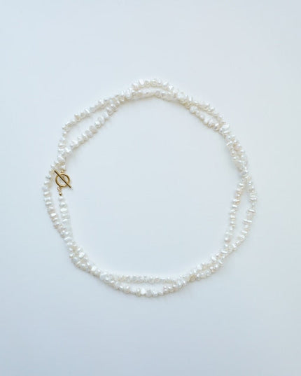 淡水パールロングネックレス マンテル