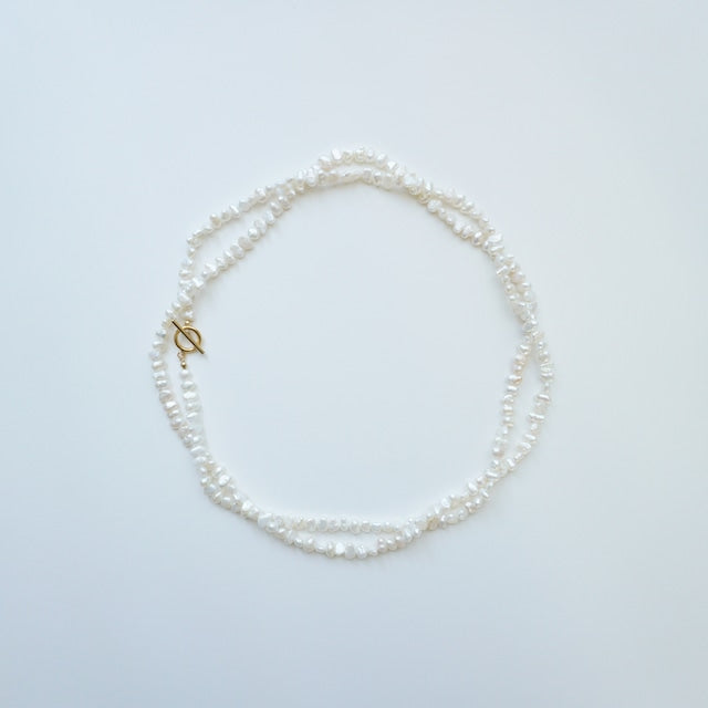 淡水パールロングネックレス マンテル