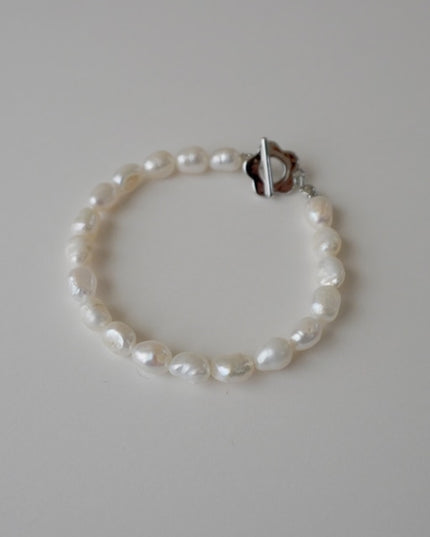 パール ブレスレット フラワー シルバー Ava