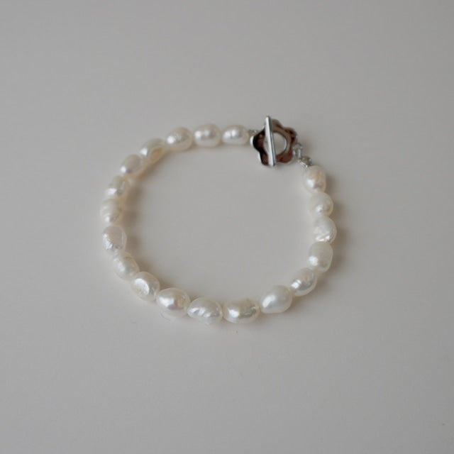 パール ブレスレット フラワー シルバー Ava