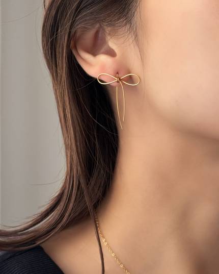 【金属アレルギー対応】リボンピアス DAISY Sサイズ