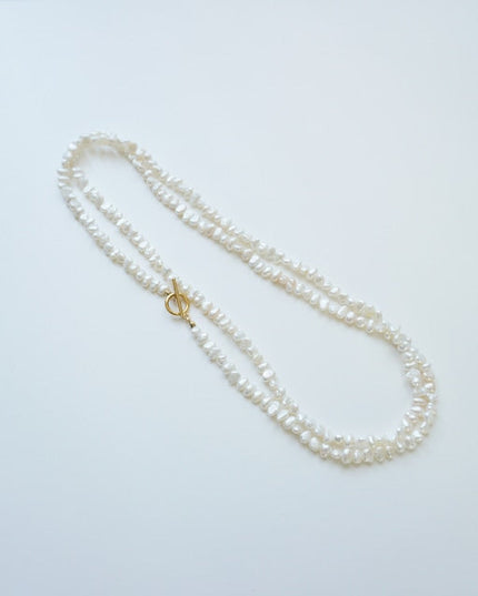 淡水パールロングネックレス マンテル