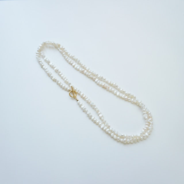 淡水パールロングネックレス マンテル