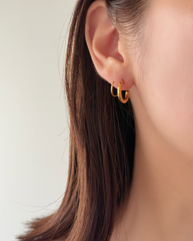 【金属アレルギー対応】ターンフープピアス EMI