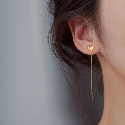 Surgical Stainless Steel 316L Heart Earrings Gold Silver