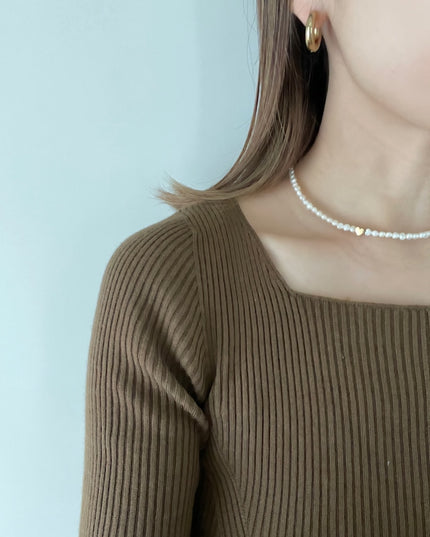 パールネックレス ハートモチーフ Lottie