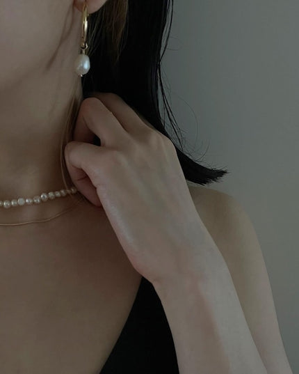 【金属アレルギー対応】淡水パール ネックレス