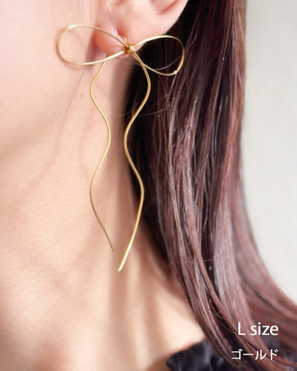 アウトレットリボンピアス S/M/L/DAISY