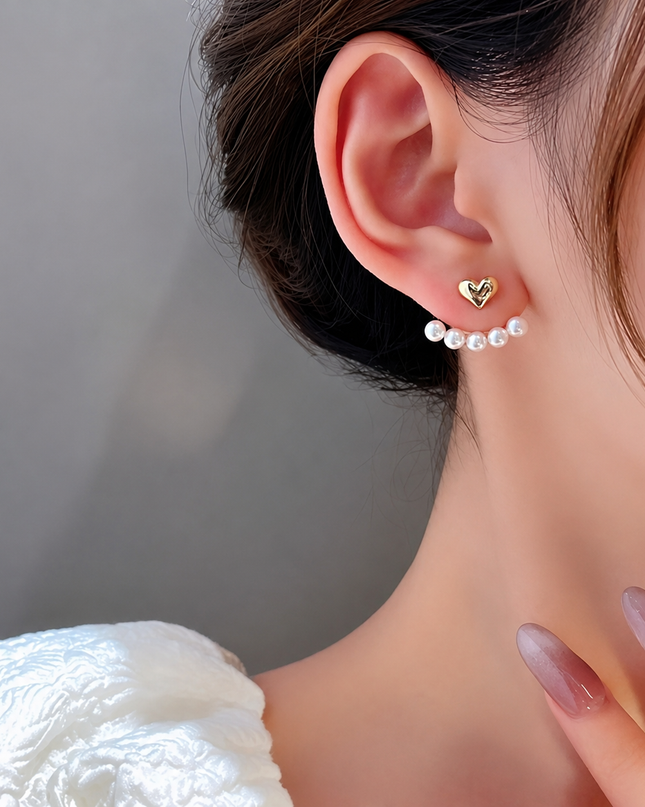 ハートパールピアス AMITY