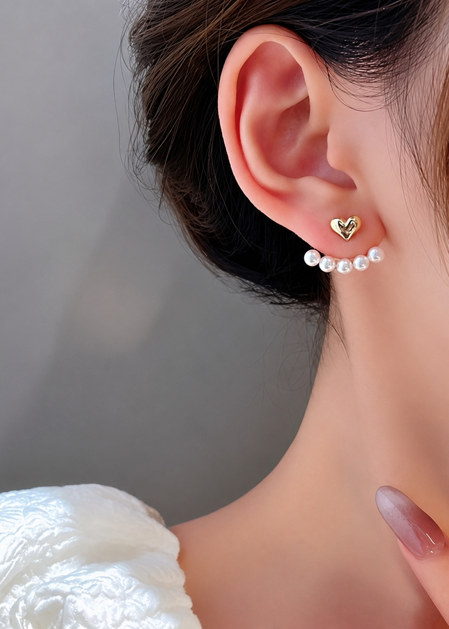 ハートパールピアス AMITY