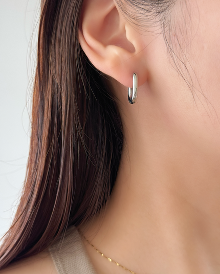 【金属アレルギー対応】スクエアフープピアス LAILA