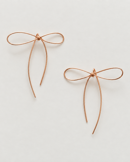 Ribbon earrings, large size, surgical stainless steel