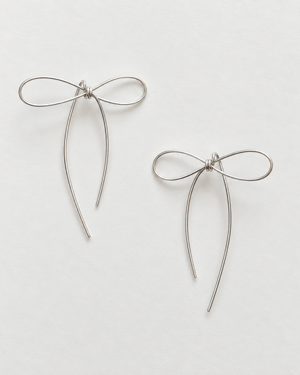 Ribbon earrings, large size, surgical stainless steel