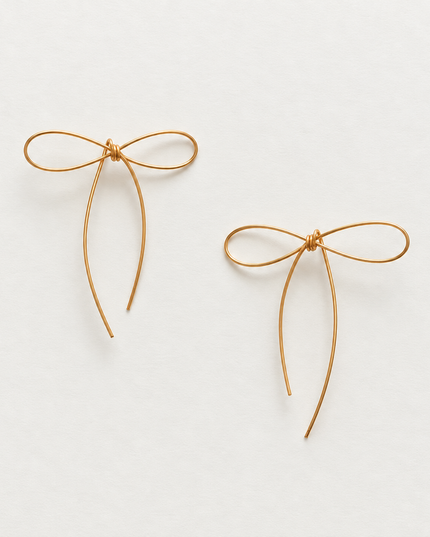 Ribbon earrings, large size, surgical stainless steel