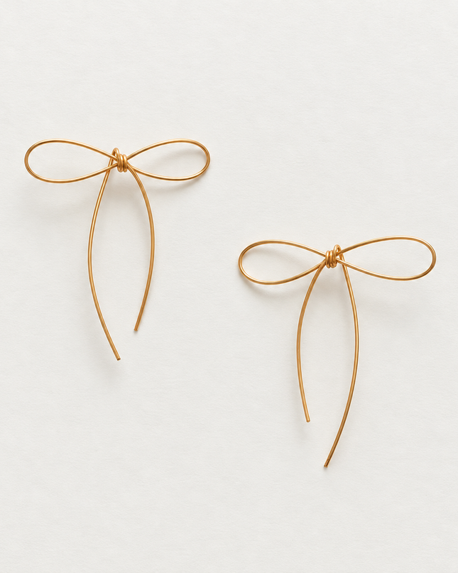 【金属アレルギー対応】リボンピアス DAISY