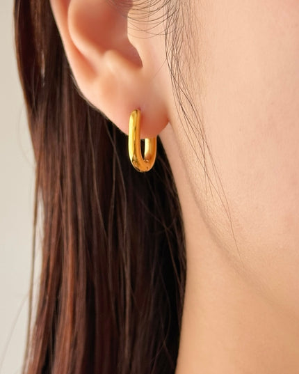 【金属アレルギー対応】スクエアフープピアス LAILA