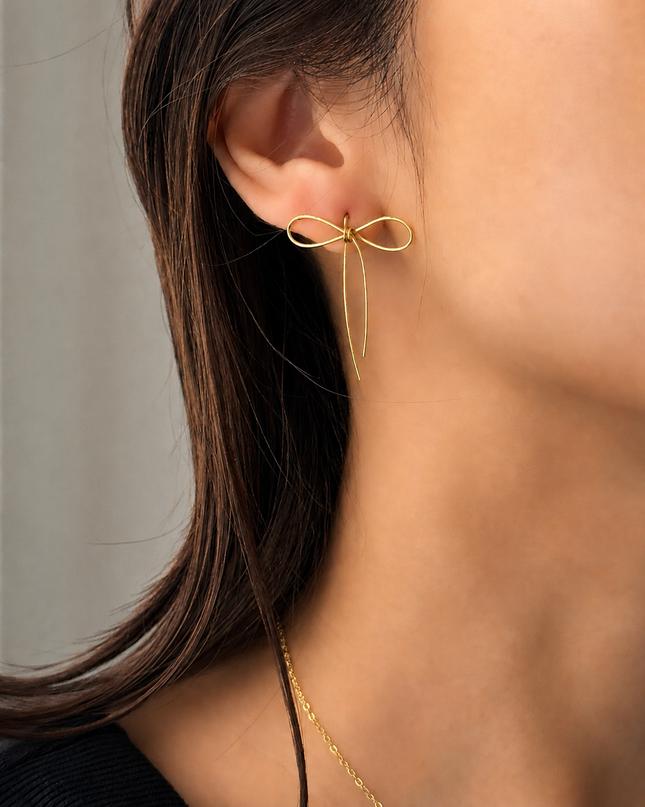 Small DAISY Bow Earrings Gold