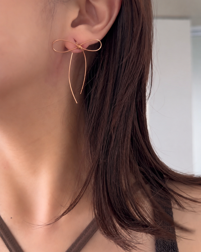 DAISY Bow Earrings Rose Gold