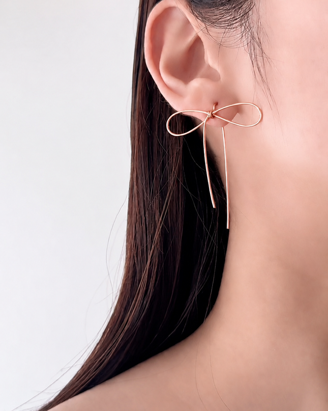 【金属アレルギー対応】リボンピアス DAISY