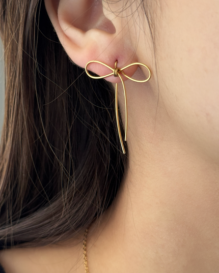 【金属アレルギー対応】リボンピアス DAISY Sサイズ