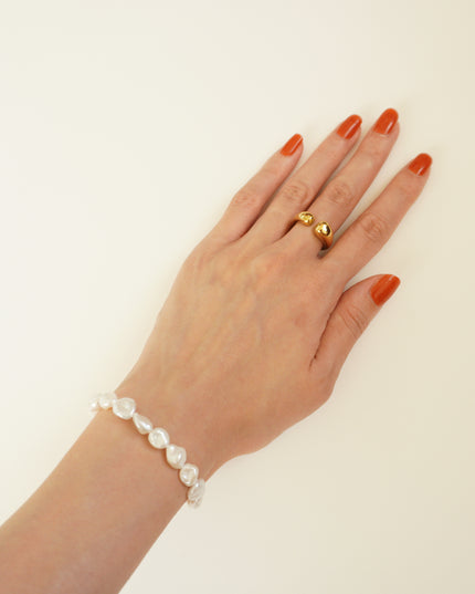 【金属アレルギー対応】サージカルステンレス316L アジャスター付きケシパールブレスレット