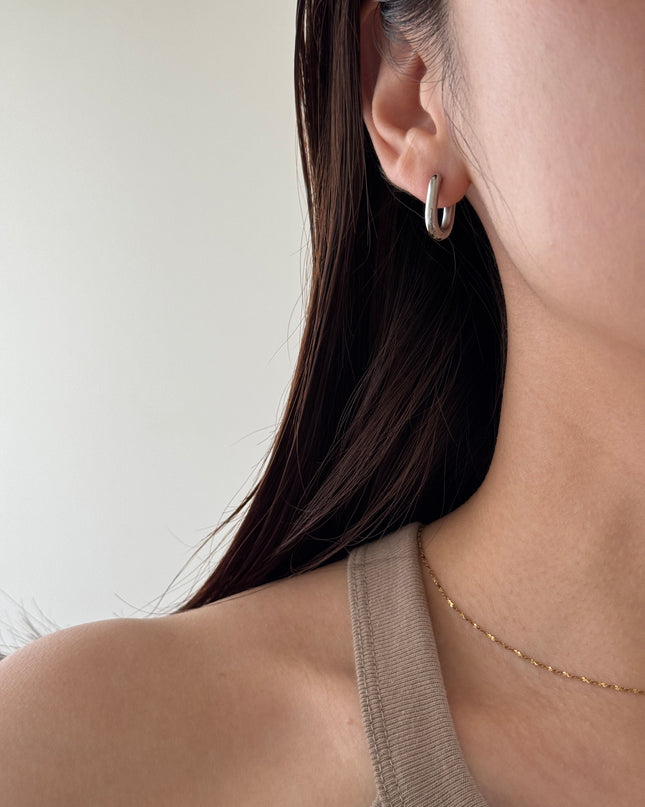 【金属アレルギー対応】スクエアフープピアス LAILA